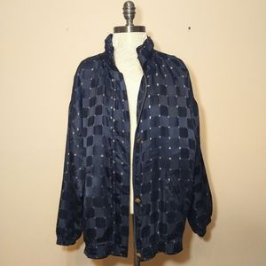 Vintage Marshall Rousso Las Vegas, Nevada 100% Silk XL 80s Bomber Style Jacket